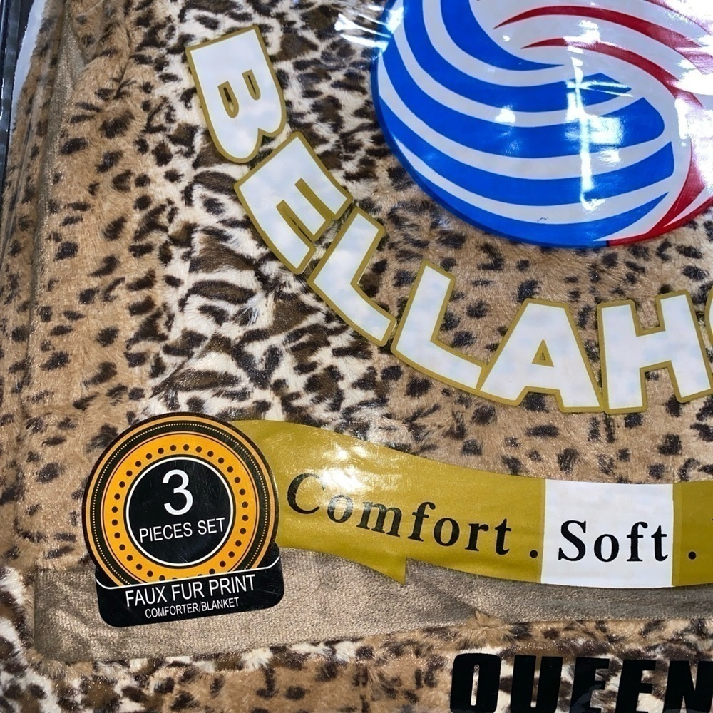 $198 New! Bella Home Luxury Soft Faux Fur Queen Blanket / Throw 3 Pc. Set - Picture 4 of 7